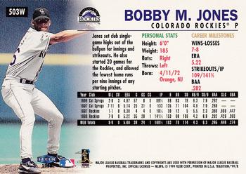 1999 Fleer Tradition - Warning Track Collection #503W Bobby M. Jones Back