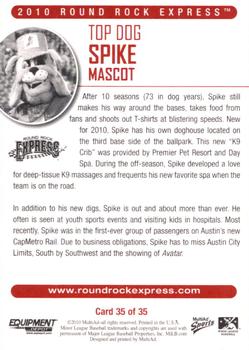 2010 MultiAd Round Rock Express SGA #35 Spike Back