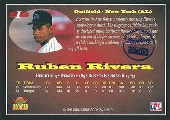1995 Signature Rookies Old Judge - Star Squad Signatures #1 Ruben Rivera Back