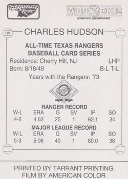 1993 Keebler Texas Rangers #199 Charles Hudson Back