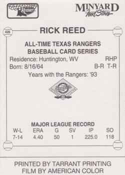 1993 Keebler Texas Rangers #426 Rick Reed Back
