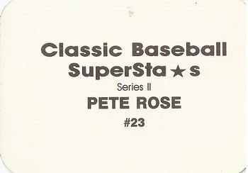 1988 Classic Baseball Superstars (unlicensed) #23 Pete Rose Back