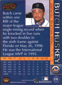 1999 Pacific - Platinum Blue #278 Butch Huskey  Back