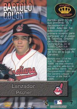 1999 Pacific Crown Collection - Latinos of the Major Leagues #7 Bartolo Colon  Back