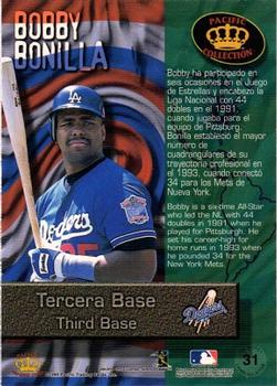 1999 Pacific Crown Collection - Latinos of the Major Leagues #31 Bobby Bonilla  Back