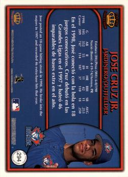 1999 Pacific Crown Collection - Red #294 Jose Cruz Jr.  Back