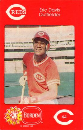 1984 Borden Dairy Cincinnati Reds Stickers #NNO Eric Davis Front