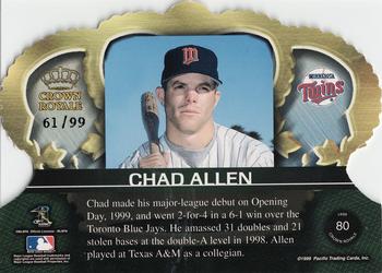 1999 Pacific Crown Royale - Limited Series #80 Chad Allen  Back