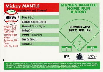 2007 Topps - Mickey Mantle Home Run History #MHR369 Mickey Mantle Back