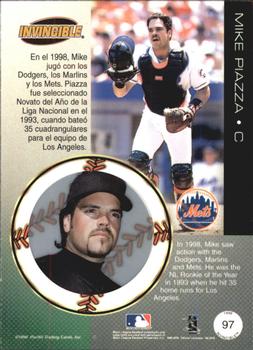 1999 Pacific Invincible - Opening Day #97 Mike Piazza  Back