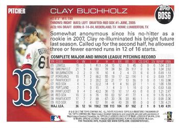 2010 Topps Boston Red Sox #BOS6 Clay Buchholz Back