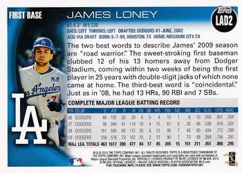 2010 Topps Los Angeles Dodgers #LAD2 James Loney Back