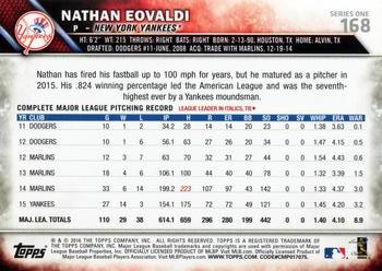 2016 Topps #168 Nathan Eovaldi Back