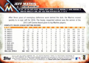 2016 Topps #378 Jeff Mathis Back