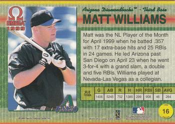 1999 Pacific Omega - Platinum Blue #16 Matt Williams  Back