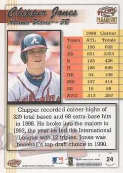 1999 Pacific Paramount - Copper #24 Chipper Jones  Back