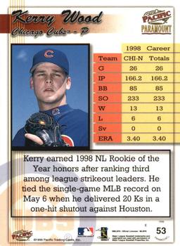 1999 Pacific Paramount - Copper #53 Kerry Wood  Back