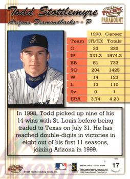 1999 Pacific Paramount - Gold #17 Todd Stottlemyre Back
