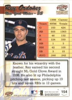 1999 Pacific Paramount - Holo-Silver #154 Rey Ordonez  Back