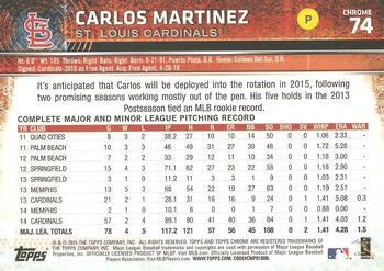 2015 Topps Chrome - Prism Refractor #74 Carlos Martinez Back