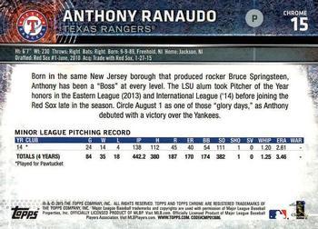 2015 Topps Chrome - Sepia Refractor #15 Anthony Ranaudo Back