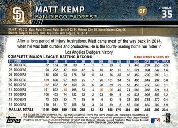2015 Topps Chrome - Sepia Refractor #35 Matt Kemp Back