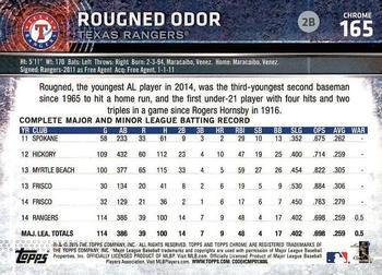 2015 Topps Chrome - Sepia Refractor #165 Rougned Odor Back