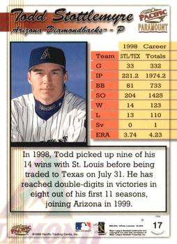 1999 Pacific Paramount - Red #17 Todd Stottlemyre  Back