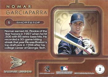 1999 Pacific Prism - Ballpark Legends #2 Nomar Garciaparra  Back