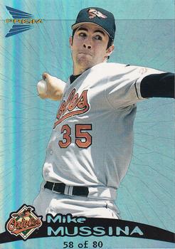 1999 Pacific Prism - Holographic Blue #19 Mike Mussina  Front
