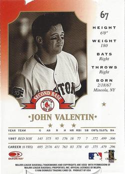 1998 Leaf - Fractal Matrix Die Cut #67 John Valentin Back