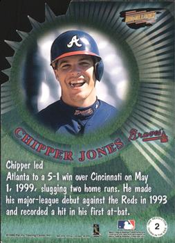 1999 Pacific Revolution - Thorn in the Side #2 Chipper Jones  Back