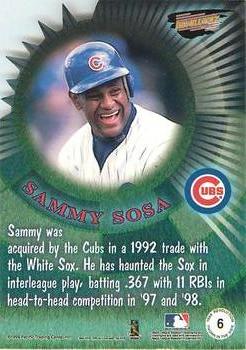 1999 Pacific Revolution - Thorn in the Side #6 Sammy Sosa  Back