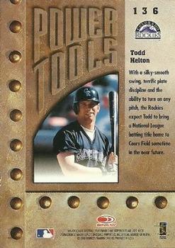 1998 Leaf Rookies & Stars #136 Todd Helton Back