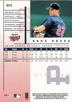 1998 Leaf Rookies & Stars #90 Brad Radke Back
