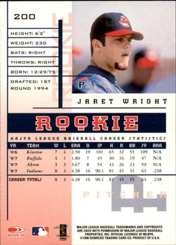 1998 Leaf Rookies & Stars #200 Jaret Wright Back