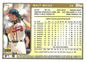1999 Topps - Pre-Production Samples #PP4 Walt Weiss Back