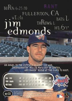 1999 SkyBox Thunder - Rant #33 Jim Edmonds Back