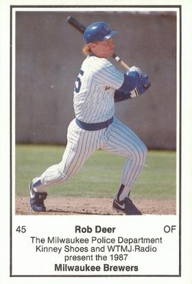 1987 Milwaukee Brewers Police #NNO Rob Deer Front