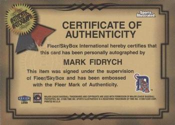 1999 Sports Illustrated Greats of the Game - Autographs #NNO Mark Fidrych Back