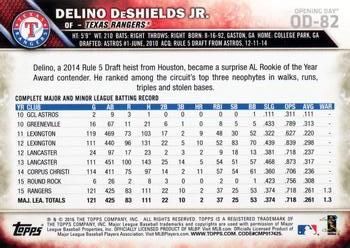 2016 Topps Opening Day #OD-82 Delino DeShields Jr. Back