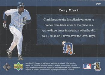 1999 SPx - Premier Stars #PS9 Tony Clark  Back