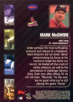 1999 Stadium Club - Never Compromise #NC1 Mark McGwire  Back