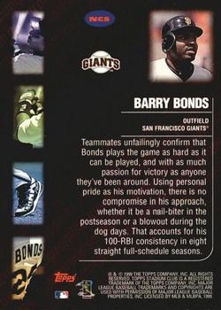 1999 Stadium Club - Never Compromise #NC5 Barry Bonds  Back