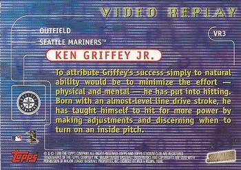 1999 Stadium Club - Video Replay #VR3 Ken Griffey Jr. Back