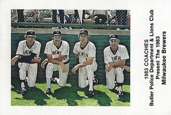 1983 Milwaukee Brewers Police - Butler Police Department #NNO Coaches ( Pat Dobson / Ron Hansen / Larry Haney / Dave Garcia ) Front