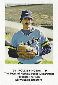 1983 Milwaukee Brewers Police - Town of Norway Police Department #NNO Rollie Fingers Front