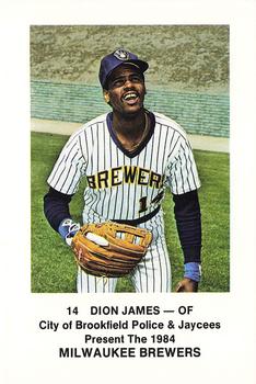 1984 Milwaukee Brewers Police - City of Brookfield Police & Jaycees #NNO Dion James Front
