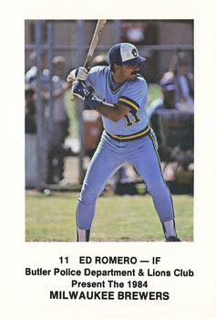 1984 Milwaukee Brewers Police - Butler Police Department & Lions Club #NNO Ed Romero Front