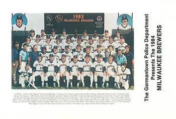 1984 Milwaukee Brewers Police - Germantown Police Department #NNO Team Photo/(Checklist back) Front